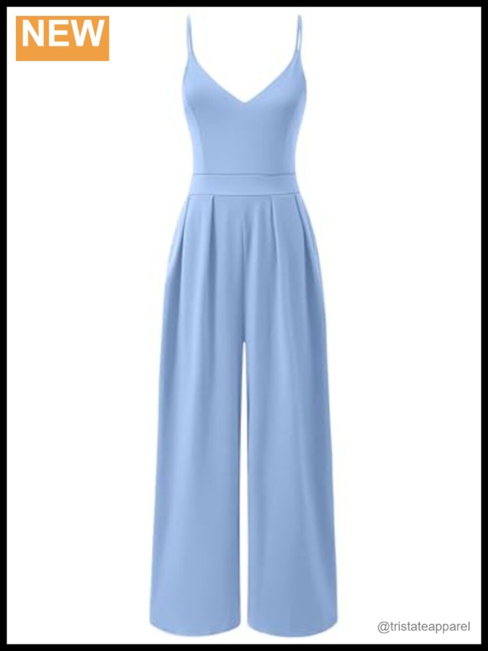 Wide Leg Jumpsuit Sleeveless V-Neck Adjustable Straps Pockets Summer